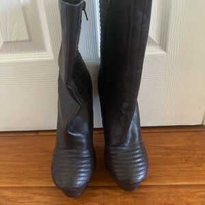 Women's Tall Brown Leather Fashion Boots